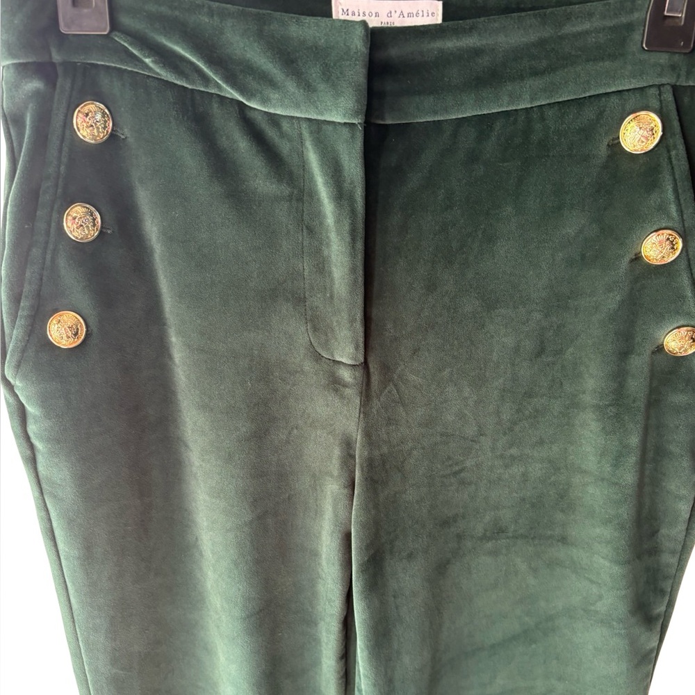 Anthropologie Madison d’Amelie Stunning Forest green Velvet pants. - Picture 4 of 4